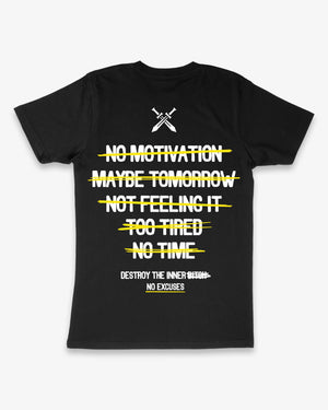 'No Excuses' Training T-Shirt (Black)